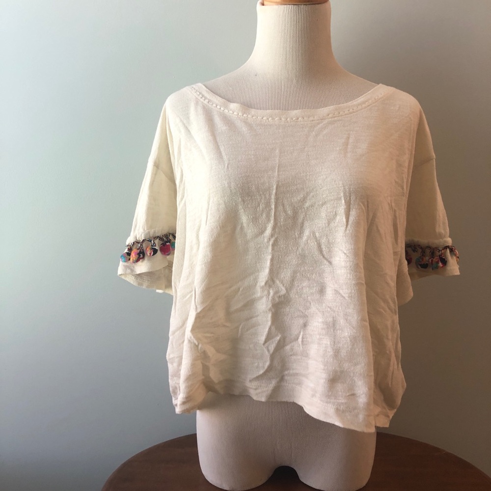 Lilka (Anthro Brand) Crop Pom Top size S